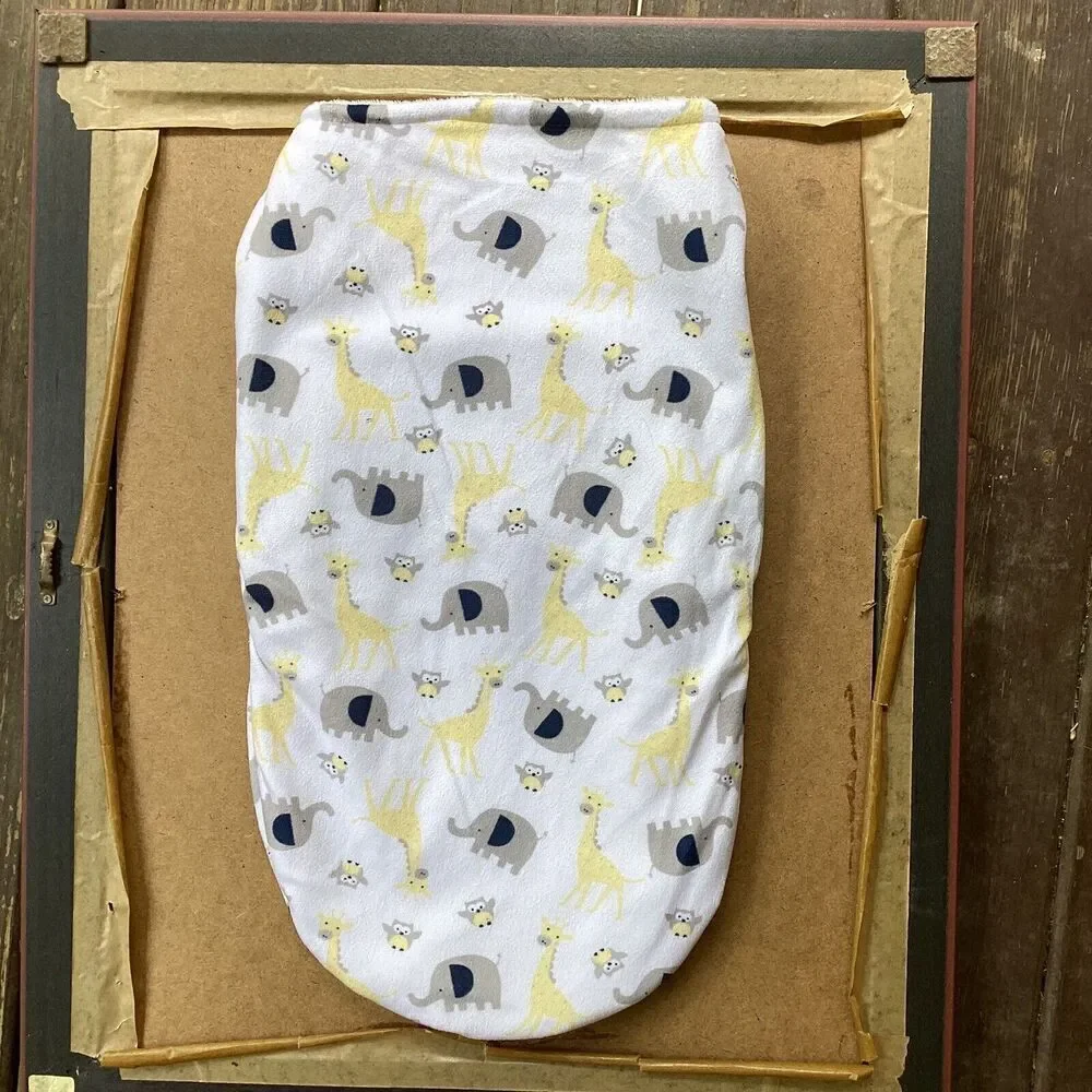 Petite L’amour White Fleece Lined Infant Wrap With Elephants, Giraffes, And Owls
